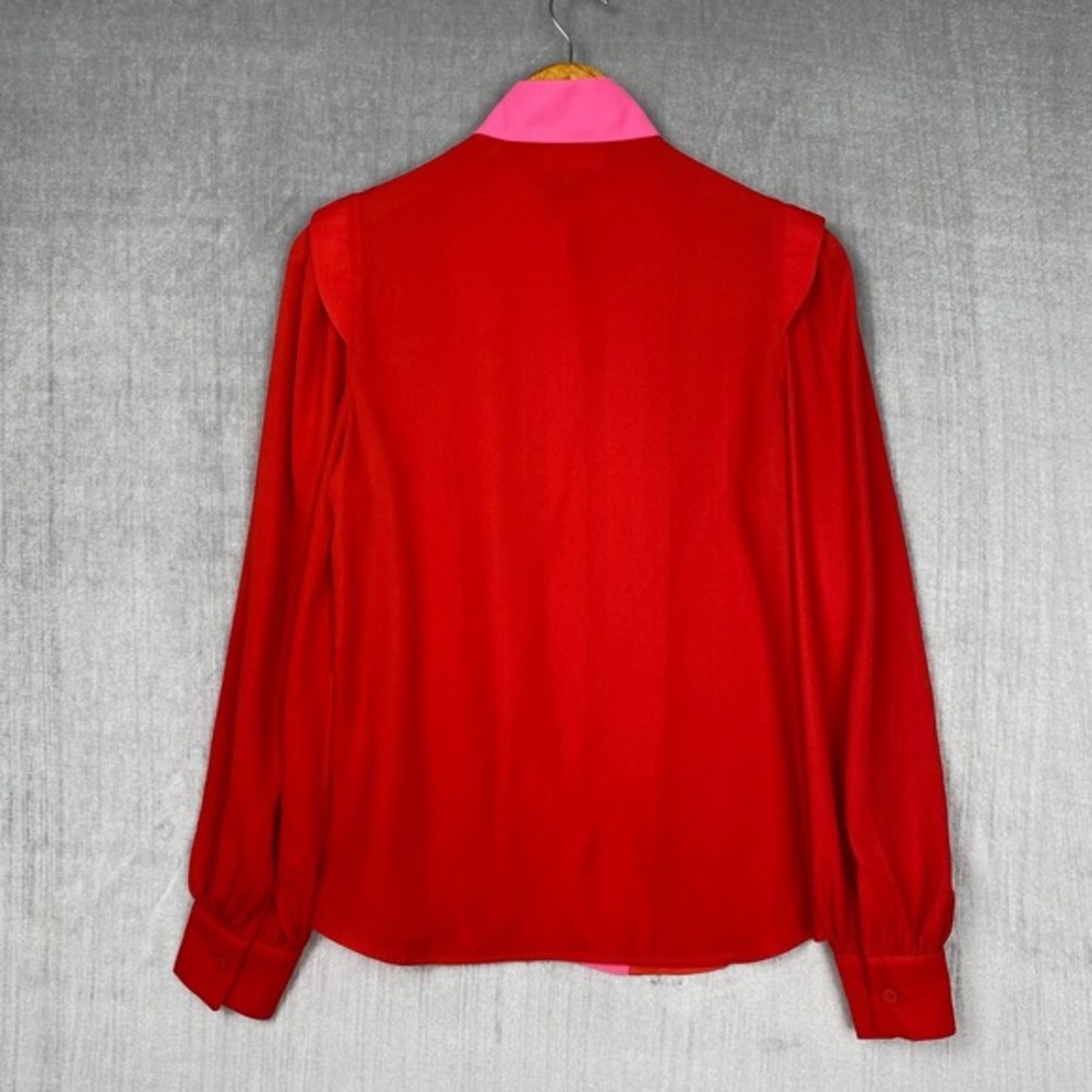 Tuckernuck India Hicks‎ Grove Blouse Womens XXS Mock Neck Button Up Pleated - Picture 3 of 10